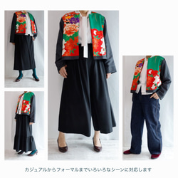 KIMONO CREW NECK JACKET  -ヴィンテージ着物を使ったクルーネックジャケット １点物です！ 5枚目の画像