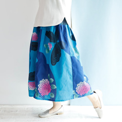 OKINAWA SKIRT LONG -upcycled from unused summer KIMONO 第3張的照片