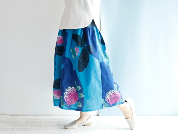 OKINAWA SKIRT LONG -upcycled from unused summer KIMONO 第3張的照片