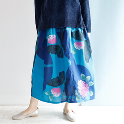 OKINAWA SKIRT LONG -upcycled from unused summer KIMONO 第8張的照片