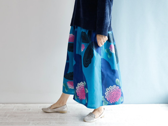 OKINAWA SKIRT LONG -upcycled from unused summer KIMONO 第9張的照片