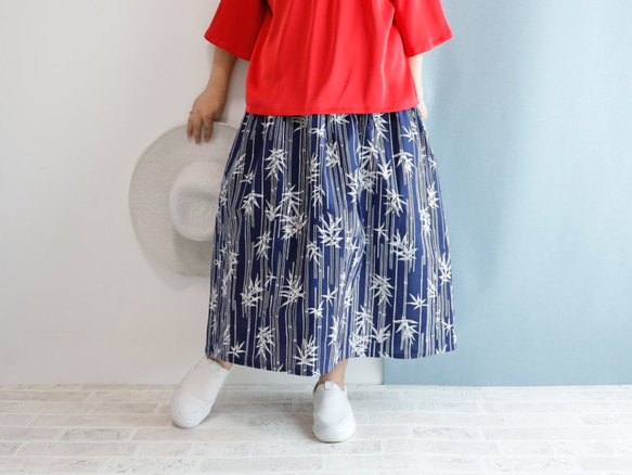 OKINAWA SKIRT LONG -upcycled from unused summer KIMONO 第2張的照片