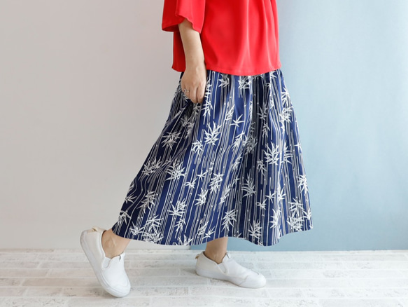 OKINAWA SKIRT LONG -upcycled from unused summer KIMONO 第1張的照片