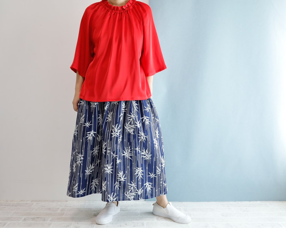 OKINAWA SKIRT LONG -upcycled from unused summer KIMONO 第6張的照片