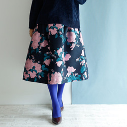 ミディ丈 70cm丈 ヨーロピアンローズ ピンク きまぐれコレクション ミディスカート 2枚目の画像