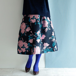 ミディ丈 70cm丈 ヨーロピアンローズ ピンク きまぐれコレクション ミディスカート 1枚目の画像