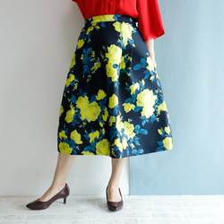 Midi Length 70cm European Rose Yellow Kimagure Collection 中長裙 第5張的照片