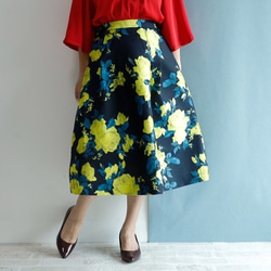 Midi Length 70cm European Rose Yellow Kimagure Collection 中長裙 第6張的照片