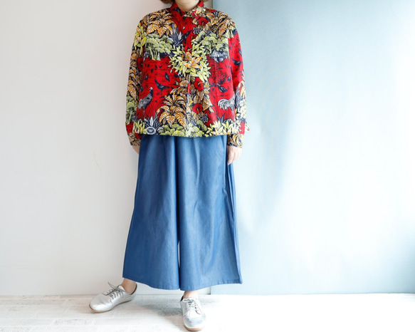 フロントタックシャツ アフリカンプリント  きちんと見えのリラックスシルエット 7枚目の画像