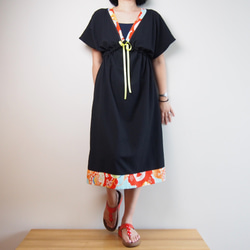 OKINAWA DRESS -LITTLE BLACK DRESS WITH UPCYCLED  KIMONO 第2張的照片