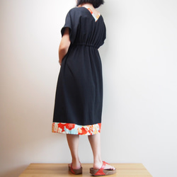 OKINAWA DRESS -LITTLE BLACK DRESS WITH UPCYCLED  KIMONO 第7張的照片