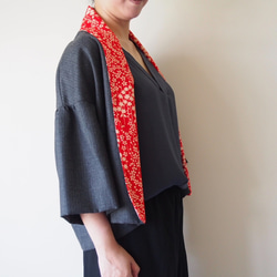 SOLD KIMONO Cardigan -ヴィンテージのキモノ襟のジャケット　クリスマススペシャル 3枚目の画像