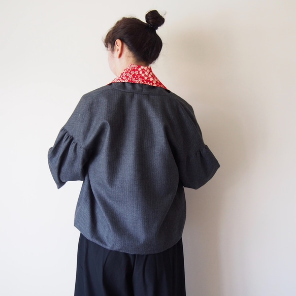 SOLD KIMONO Cardigan -ヴィンテージのキモノ襟のジャケット　クリスマススペシャル 4枚目の画像