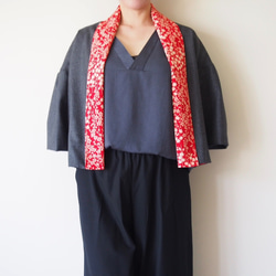 SOLD KIMONO Cardigan -ヴィンテージのキモノ襟のジャケット　クリスマススペシャル 6枚目の画像