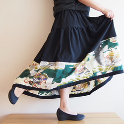 [Made to order] KIMONO Patch-worked Skirt Long 第1張的照片