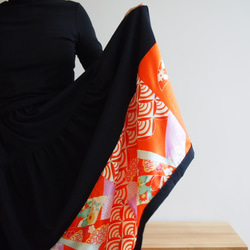 Kimono HAREGI Skirt Long -Using Vintage Kimono Fabrics 第8張的照片