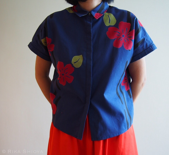 YUKATA Shirt  -upcycled from unused summer KIMONO 第2張的照片