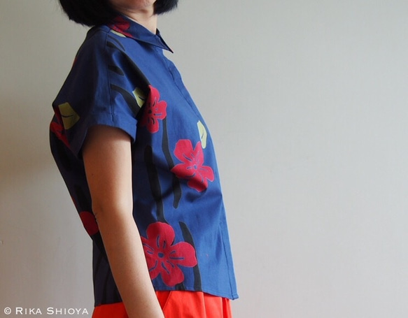 YUKATA Shirt  -upcycled from unused summer KIMONO 第4張的照片