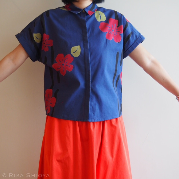 YUKATA Shirt  -upcycled from unused summer KIMONO 第7張的照片