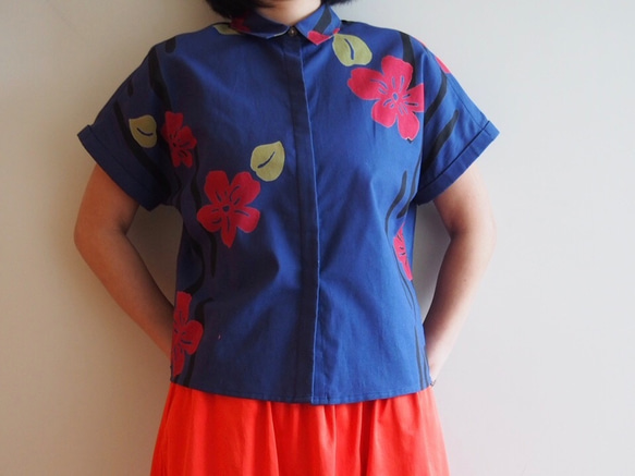 YUKATA Shirt  -upcycled from unused summer KIMONO 第8張的照片