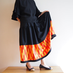 Kimono HAREGI Skirt Long -Using Vintage Kimono Fabrics 第7張的照片