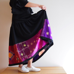 Kimono HAREGI Skirt Long -Using Vintage Kimono Fabrics 第1張的照片