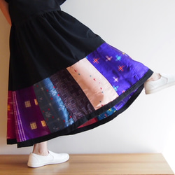 Kimono HAREGI Skirt Long -Using Vintage Kimono Fabrics 第2張的照片