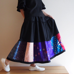 Kimono HAREGI Skirt Long -Using Vintage Kimono Fabrics 第4張的照片