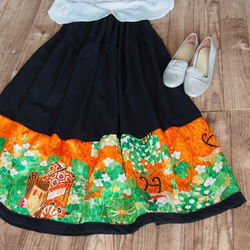 Kimono HAREGI Skirt Long -Using Vintage Kimono Fabrics 第2張的照片