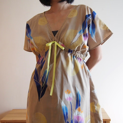 OKINAWA DRESS -Mini dress using YUKATA(Summer KIMONO) fabric 第3張的照片