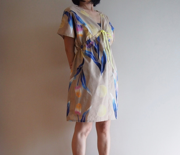OKINAWA DRESS -Mini dress using YUKATA(Summer KIMONO) fabric 第2張的照片