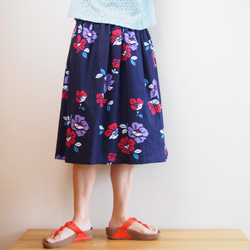 OKINAWA SKIRT MIDI  -upcycled from unused summer KIMONO 第2張的照片