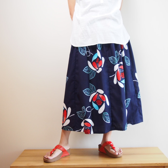 OKINAWA SKIRT LONG  -upcycled from unused summer KIMONO 第5張的照片