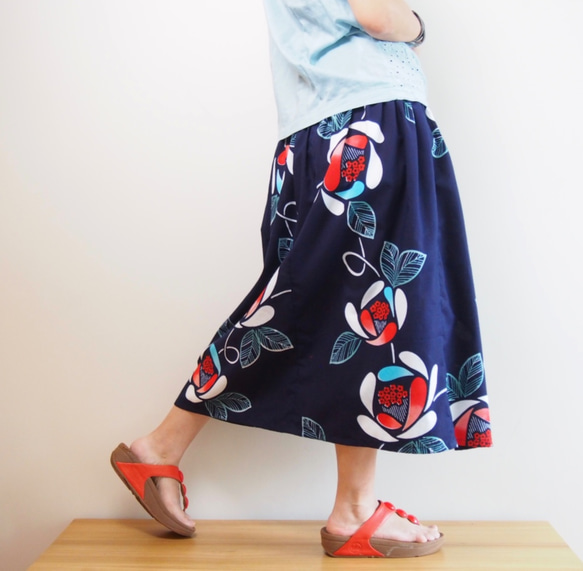 OKINAWA SKIRT LONG  -upcycled from unused summer KIMONO 第3張的照片