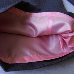 「コハルさまオーダー品」ピンストライプのウールと着物地が仲良くなった、タイパンツ 5枚目の画像