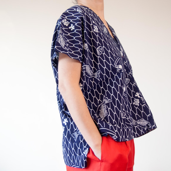 OKINAWA TOP  -upcycled from unused summer KIMONO 第5張的照片