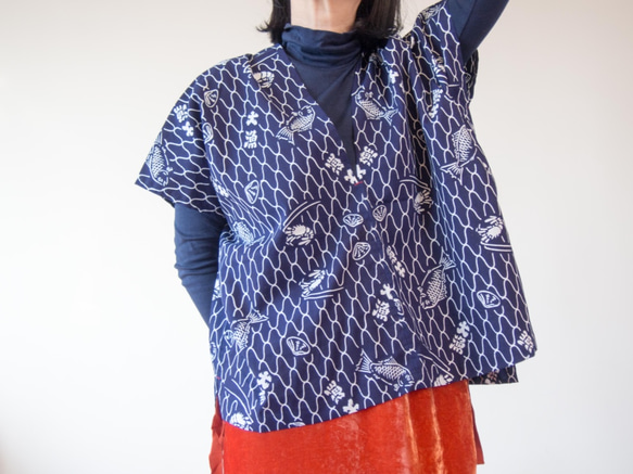 OKINAWA TOP  -upcycled from unused summer KIMONO 第7張的照片