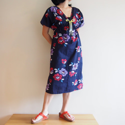 OKINAWA DRESS -Midi dress using YUKATA(Summer KIMONO) fabric 第1張的照片