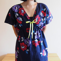 OKINAWA DRESS -Midi dress using YUKATA(Summer KIMONO) fabric 第8張的照片