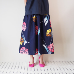 OKINAWA SKIRT LONG  -upcycled from unused summer KIMONO 第1張的照片