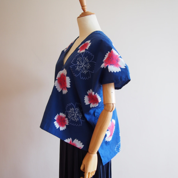 OKINAWA TOP  -upcycled from unused summer KIMONO 第4張的照片