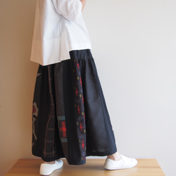 Kimono HAREGI Skirt Long -Using Vintage Kimono Fabrics 第3張的照片