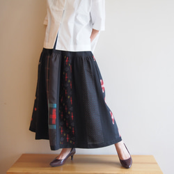 Kimono HAREGI Skirt Long -Using Vintage Kimono Fabrics 第4張的照片