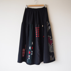 Kimono HAREGI Skirt Long -Using Vintage Kimono Fabrics 第10張的照片