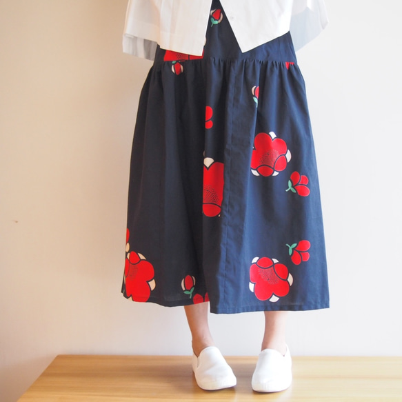 OKINAWA SKIRT LONG  -upcycled from unused summer KIMONO 第3張的照片