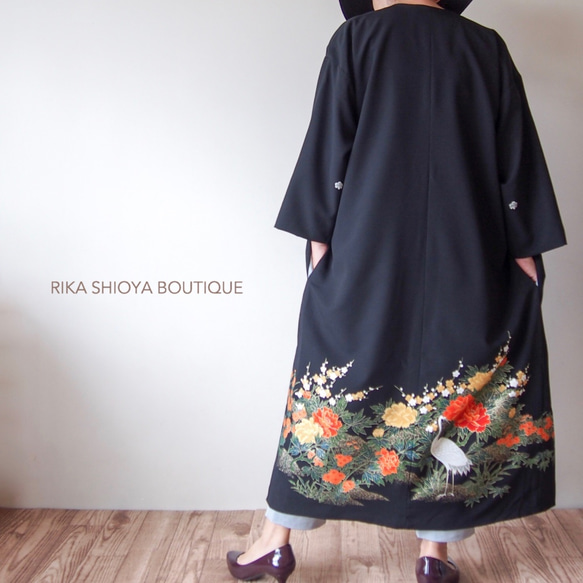 KIMONO Long Jacket -upcycled from Vintage Kimono 第2張的照片