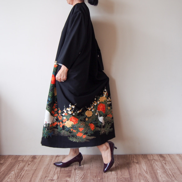 KIMONO Long Jacket -upcycled from Vintage Kimono 第5張的照片