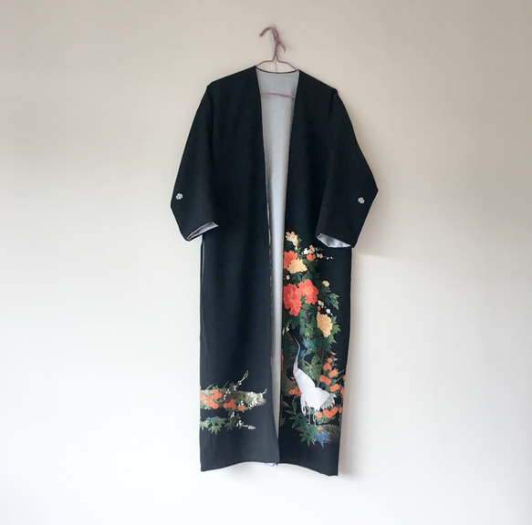 KIMONO Long Jacket -upcycled from Vintage Kimono 第6張的照片