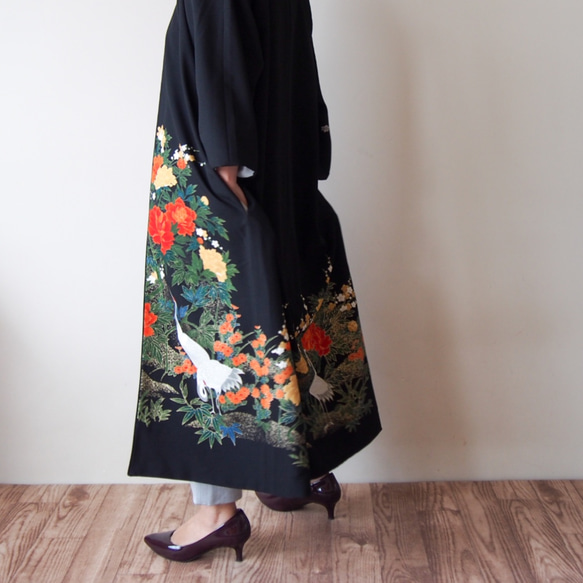 KIMONO Long Jacket -upcycled from Vintage Kimono 第10張的照片