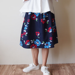 OKINAWA SKIRT MIDI  -upcycled from unused summer KIMONO 第2張的照片